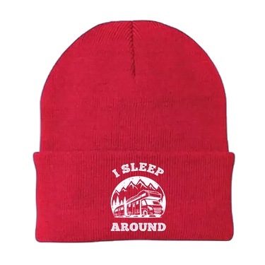I Sleep Around Embroidered Beanie